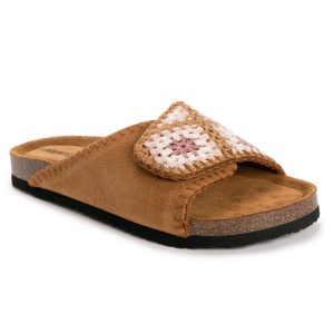 Muk Luks Womens Gigi Crochet Slide Sandals
