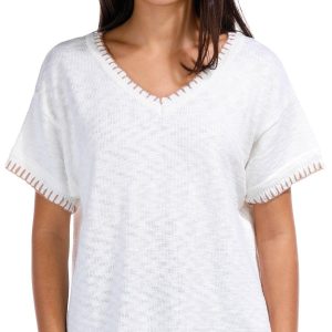 Vintage Havana Juniors Short Sleeve Cropped Knit Sweater