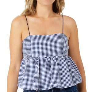 Madden Girl Juniors Sleeveless Gingham Bubble Top