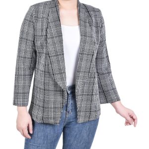 NY Collection Womens Long Sleeve Ponte Jacket
