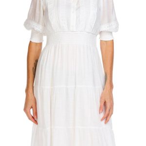 Kings Road Womens Tiered Short Sleeve Midi Dress