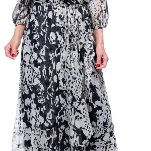 Harlow & Rose Womens Long Sleeve Surplice Maxi Dress