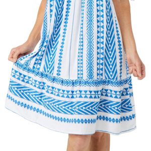 Dash Womens Short Sleeve Print Shirt Dress