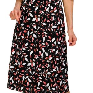 Connected Apparel Womens Leaf Print Dress