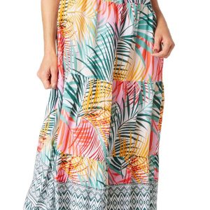 Beach Lunch Lounge Womens Ruffle Tier Maxi Dress