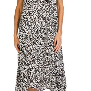 Kaktus Womens Sleeveless Print Crepon Dress