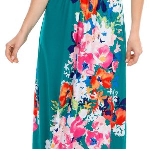 London Times Womens Sleeveless Floral Maxi Dress