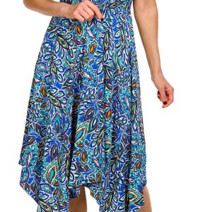 Rabbit Rabbit Womens Floral Flutter Sleeve Dress