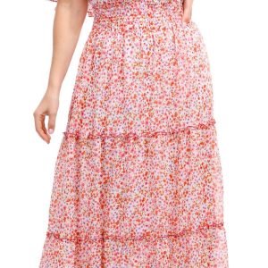 Rabbit Rabbit Womens Off the Shoulder Floral Maxi Dress