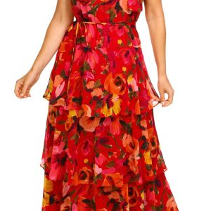 Julia Jordan Womens Sleeveless Halter Maxi Dress