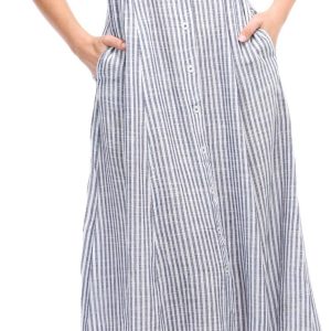 Max Studio Womens Short Puff Sleeve V Neck Maxi Dress
