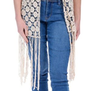 Rebellion Womens Short Sleeve Crochet Kimono Shrug