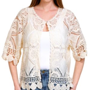 Rabbit Rabbit Womens Crochet Shrug