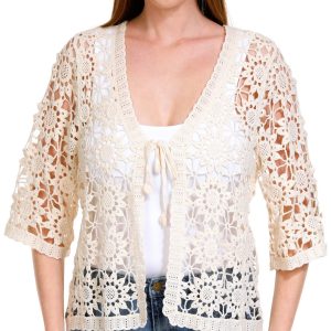 Rabbit Rabbit Womens Sun Crochet Shrug