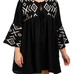 Millenium Plus Long Sleeve Embroidered Dress