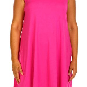 Allison Brittney Plus Yummy Solid Sleeveless Dress
