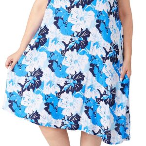 Water Lily Plus Sleeveless Spring Greens Dress