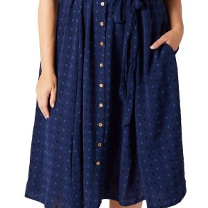 Nina Leonard Plus Short Sleeve Midi Shirt Dress