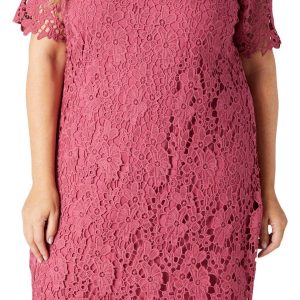 Nina Leonard Plus Sleeveless Lace Sheath Dress