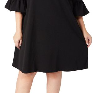 Nina Leonard Plus 3/4 Sleeve Balloon Sheath Dress