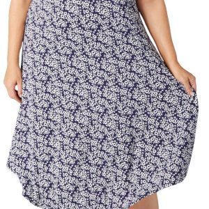 Lexington Avenue Plus Short Sleeve Cold Shoulder Midi Dress