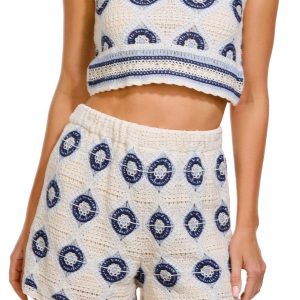 Rebellion Juniors 2 Pc Crochet Crop Top Set