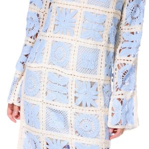 Rebellion Juniors Long Sleeve Crochet Dress