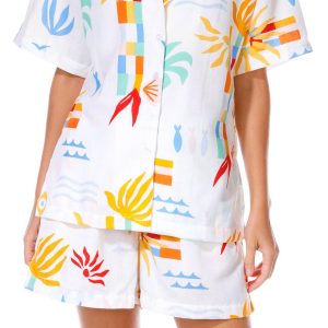 No Comment Juniors 2 Pc Summer Print Shorts Set