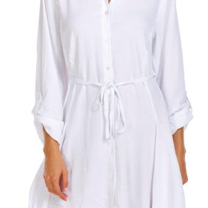 Jolie & Joy Juniors 3/4 Sleeve Godet Shirt Dress
