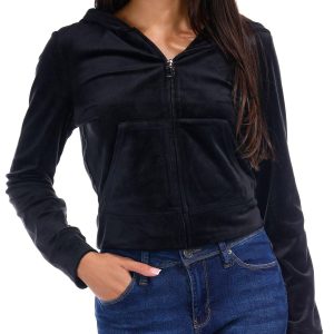 Juicy Couture Juniors Velour Zip Up Jacket