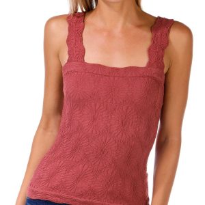 Rebellion Juniors Sleeveless Floral Seamless Top