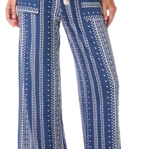 Derek Heart Juniors Geometric Print Wide Leg Pants