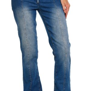 Derek Heart Juniors Faux Belt Mid Rise Boot Cut Jeans