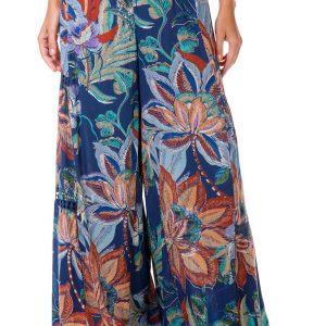 Angie Juniors Smocked Floral Crochet Pants