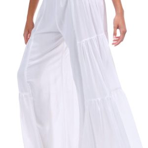 Angie Juniors White Wide Leg Pants