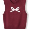 No Comment Juniors Sleeveless Motif Sweater Vest