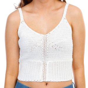 No Comment Juniors Crochet Sleeveless Tank Top