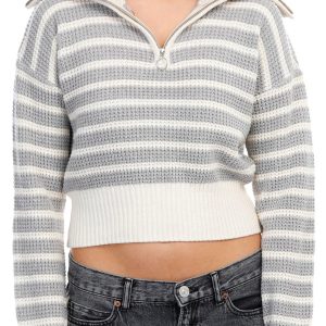 Sage + Stone Juniors Striped Quarter Zip Pullover