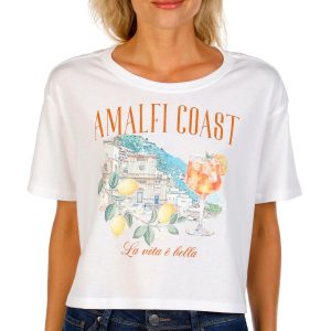 No Comment Juniors Amalfi Coast Graphic Crop T-Shirt