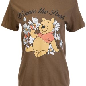 Disney Juniors Embroidered Winnie The Pooh Short Sleeve Tee