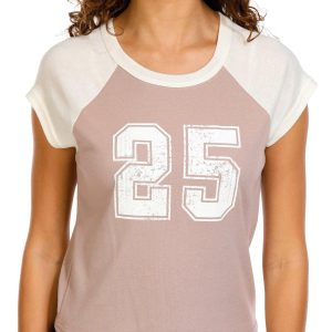 Pink Rose Juniors Short Sleeve Raglan Tee