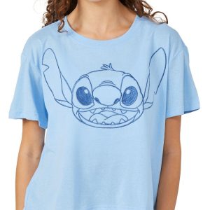 Stitch Juniors Embroidered Stitch Head Tee