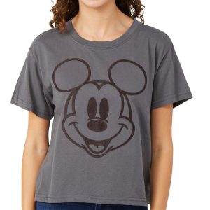Mickey Mouse Juniors Embroidered Mickey Head Tee
