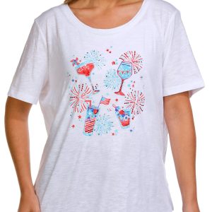 Coral Bay Petite Scoop Neck Americana Cocktail Top