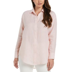 Rafaella Petite Easy Linen Long Sleeve Button-Down Shirt