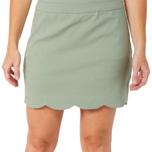 Fit Sight Petite Solid Scalloped Skort