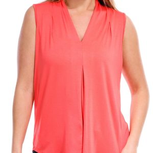 Tint & Shadow Petite Sleeveless Inverted Pleat Top