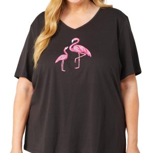 Coral Bay Plus Embellished Short Sleeve Top