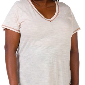 Blue Sol Plus Solid Luxey V-Neck Short Sleeve Top