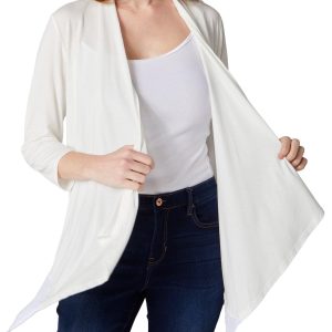 Juniper + Lime Womens Long Sleeve Chiffon Hem Cardigan